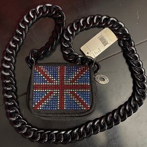 STEVE MADDEN Rhinestone BRITISH FLAG shoulder bag